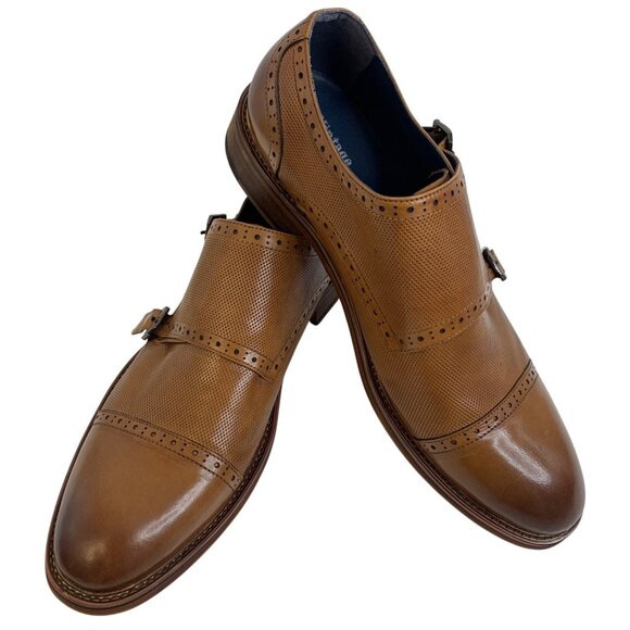 Mens Vintage Foundry Co Mens Tan Leather Double Monk Strap Dress Shoes 10.5 main image 10